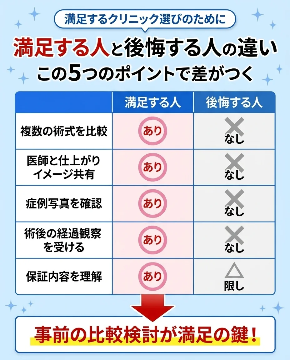 長茎術で後悔しないクリニックの選び方｜満足する人vs後悔する人