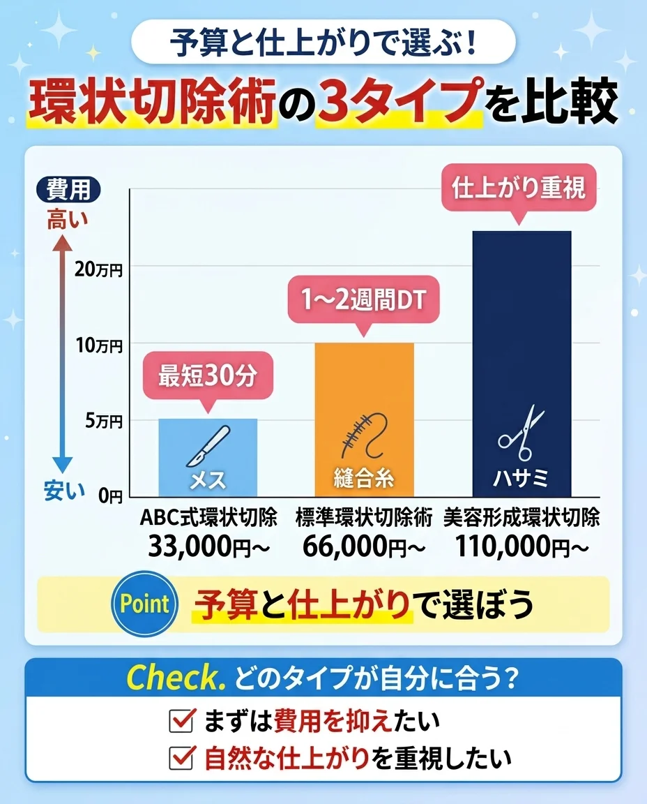 環状切除術のメリット・デメリット｜効果・ダウンタイム・費用