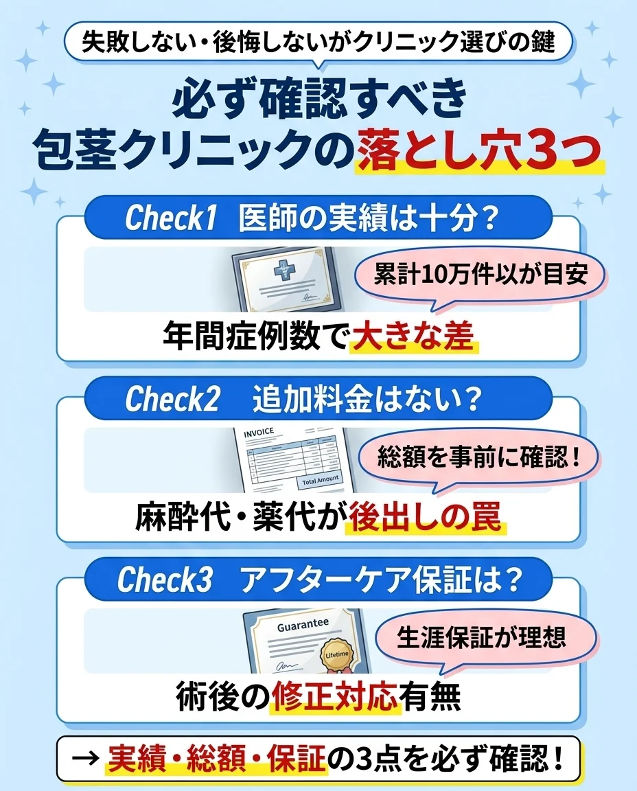 格安クリニックの落とし穴3つ｜医師の経験・追加料金・保証なしに注意